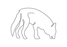 Wolf in one continuous line drawing vector illustration