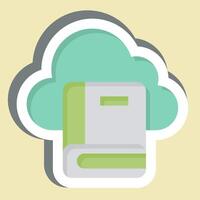 Sticker Cloud Book 2. related to Learning symbol. simple design illustration vector