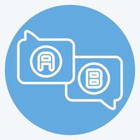 Icon Question And Answer. related to Learning symbol. blue eyes style. simple design illustration vector