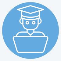 Icon Student Work. related to Learning symbol. blue eyes style. simple design illustration vector