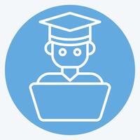 Icon Student Work. related to Learning symbol. blue eyes style. simple design illustration vector