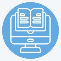 Icon Online Book. related to Learning symbol. blue eyes style. simple design illustration vector