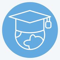 Icon Global Education. related to Learning symbol. blue eyes style. simple design illustration vector