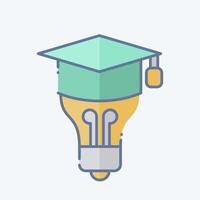 Icon Graduation Idea. related to Learning symbol. doodle style. simple design illustration vector