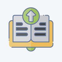 Icon Upload Book. related to Learning symbol. doodle style. simple design illustration vector