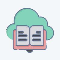 Icon Cloud Book. related to Learning symbol. doodle style. simple design illustration vector