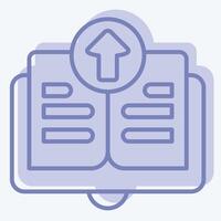 Icon Upload Book. related to Learning symbol. two tone style. simple design illustration vector