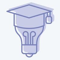 Icon Graduation Idea. related to Learning symbol. two tone style. simple design illustration vector