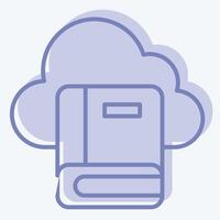 Icon Cloud Book 2. related to Learning symbol. two tone style. simple design illustration vector
