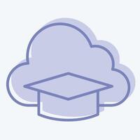 Icon Cloud Education. related to Learning symbol. two tone style. simple design illustration vector