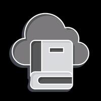 Icon Cloud Book 2. related to Learning symbol. glossy style. simple design illustration vector