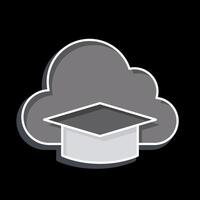 Icon Cloud Education. related to Learning symbol. glossy style. simple design illustration vector