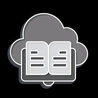 Icon Cloud Book. related to Learning symbol. glossy style. simple design illustration vector