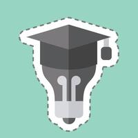 Sticker line cut Graduation Idea. related to Learning symbol. simple design illustration vector