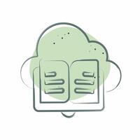 Icon Cloud Book. related to Learning symbol. Color Spot Style. simple design illustration vector