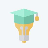 Icon Graduation Idea. related to Learning symbol. flat style. simple design illustration vector