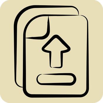 icono archivo subir. relacionado a aprendizaje símbolo. mano dibujado estilo. sencillo diseño ilustración vector