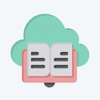 Icon Cloud Book. related to Learning symbol. flat style. simple design illustration vector