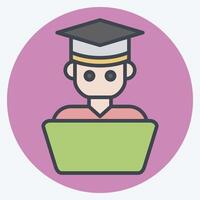 Icon Student Work. related to Learning symbol. color mate style. simple design illustration vector