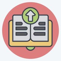 Icon Upload Book. related to Learning symbol. color mate style. simple design illustration vector