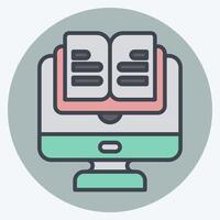 Icon Online Book. related to Learning symbol. color mate style. simple design illustration vector
