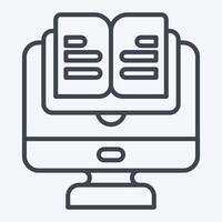 Icon Online Book. related to Learning symbol. line style. simple design illustration vector