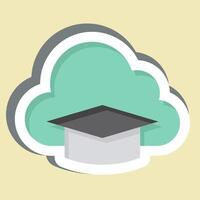 Sticker Cloud Education. related to Learning symbol. simple design illustration vector