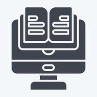 Icon Online Book. related to Learning symbol. glyph style. simple design illustration vector