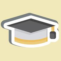 Sticker Graduation Hat. related to Learning symbol. simple design illustration vector