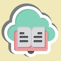 Sticker Cloud Book. related to Learning symbol. simple design illustration vector