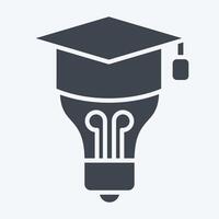 Icon Graduation Idea. related to Learning symbol. glyph style. simple design illustration vector