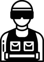 Riot Police glyph and line vector illustration