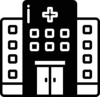 Hospital glyph and line vector illustration