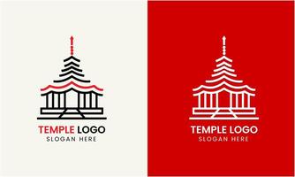 AI generated Temple logo icon symbol church tower religion building logo design minimalist modern template vector