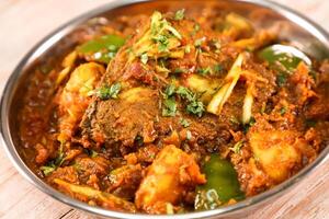 Spicy Nashif Masala served in dish isolated on background top view of arabic seafood special photo
