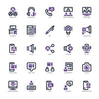 Webinar icon pack for your website, mobile, presentation, and logo design. Webinar icon dual tone design. Vector graphics illustration and editable stroke.