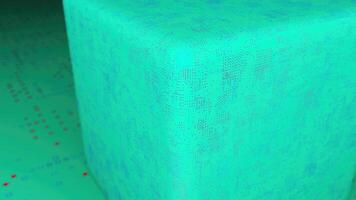 Abstract displacement cube and floor. 3d rendering digital backdrop photo