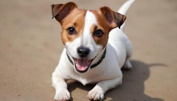 AI generated Brave Jack Russell Terrier in nature,Dog Photography photo