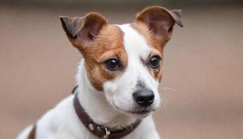 Brave Jack Russell Terrier in nature,Dog Photography photo