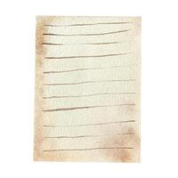 A yellowed piece of paper in a line. Watercolor illustration vector