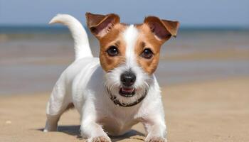 valiente Jack Russell terrier en naturaleza, perro fotografía foto