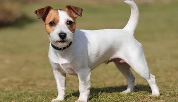 Brave Jack Russell Terrier in nature,Dog Photography photo