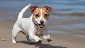 Brave Jack Russell Terrier in nature,Dog Photography photo