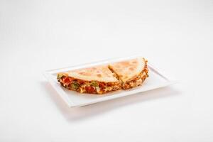 Papadias Spicy Chicken Ranch served in a dish isolated on grey background side view of fastfood photo