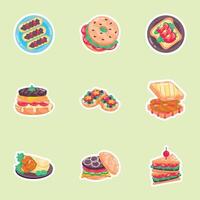 Bundle of Flat Style Sarnie Stickers vector