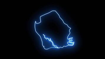 Sekondi-Takoradi map in ghana with glowing neon effect video