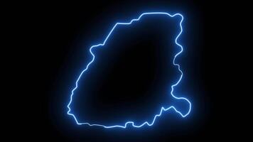 carta geografica di koforidua nel Ghana con raggiante neon effetto video