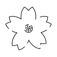 Sakura line icon. Linear Japanese cherry blossom symbols isolated on a white background. Spring vector illustration.