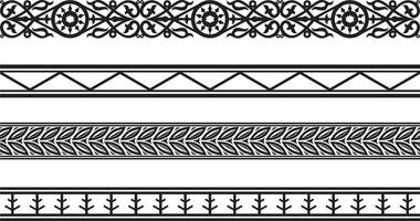 Vector seamless Yakut national ornament. Monochrome frames, borders for decoration. Can be used for sandblasting, plotter and laser cutting