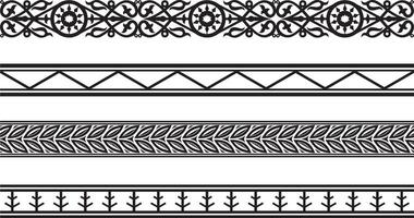 Vector seamless Yakut national ornament. Monochrome frames, borders for decoration. Can be used for sandblasting, plotter and laser cutting